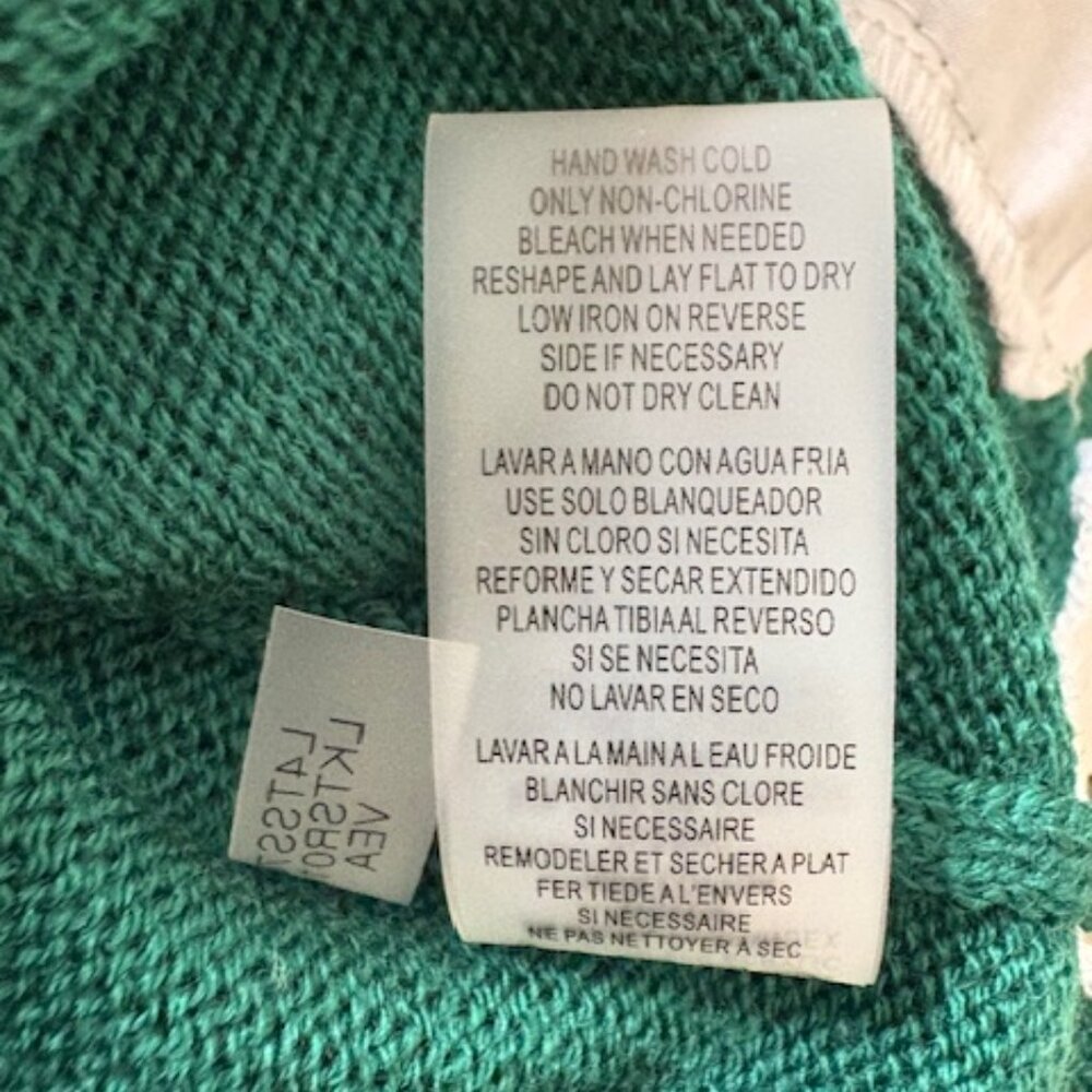 Karl Lagerfeld Paris Layered Essentials - Green Wool Blend Holiday Sweater Sz L - Picture 12 of 14